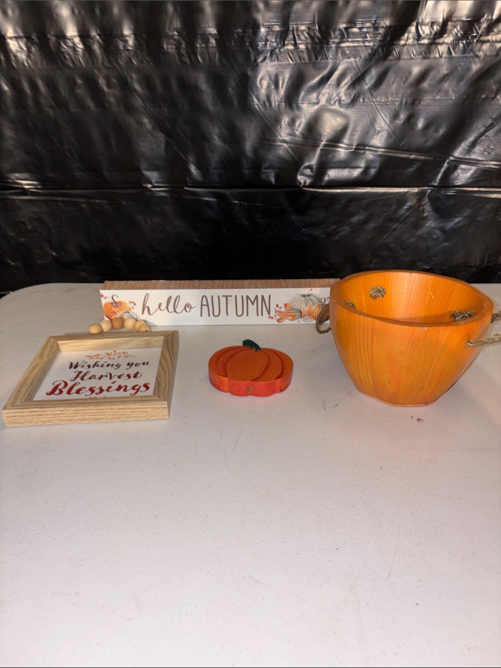 Autumn Pumpkin Decor Set - Orange Harvest Pieces